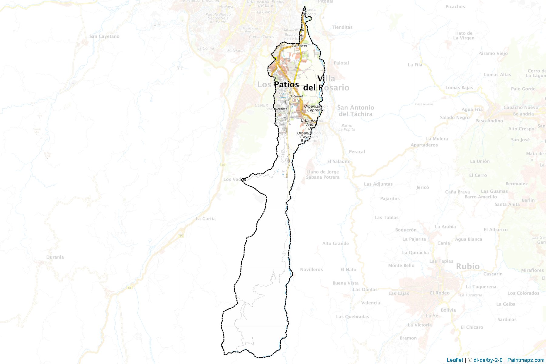 Villa Del Rosario (Norte de Santander) Map Cropping Samples-1