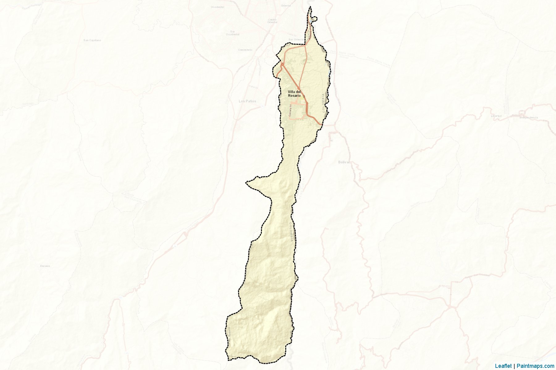 Villa Del Rosario (Norte de Santander) Map Cropping Samples-2