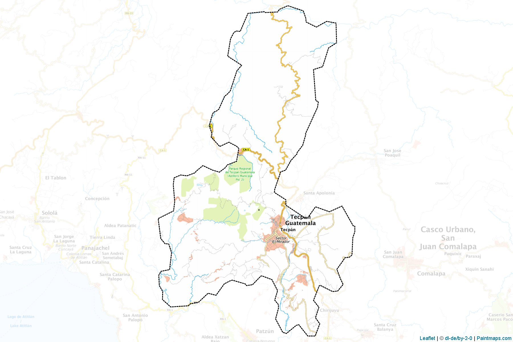 Muestras de recorte de mapas Tecpan Guatemala (Chimaltenango)-1