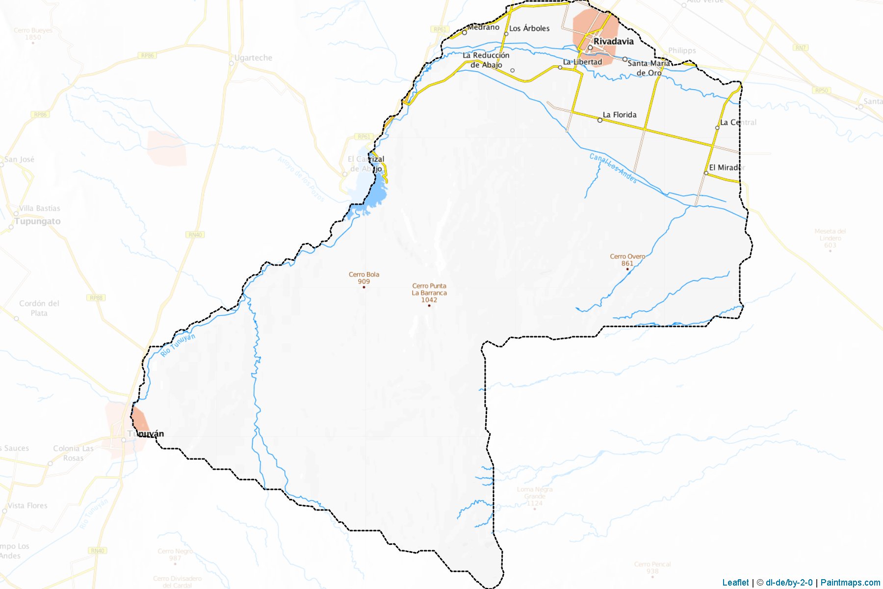 Rivadavia (Mendoza eyaleti) Haritası Örnekleri-1