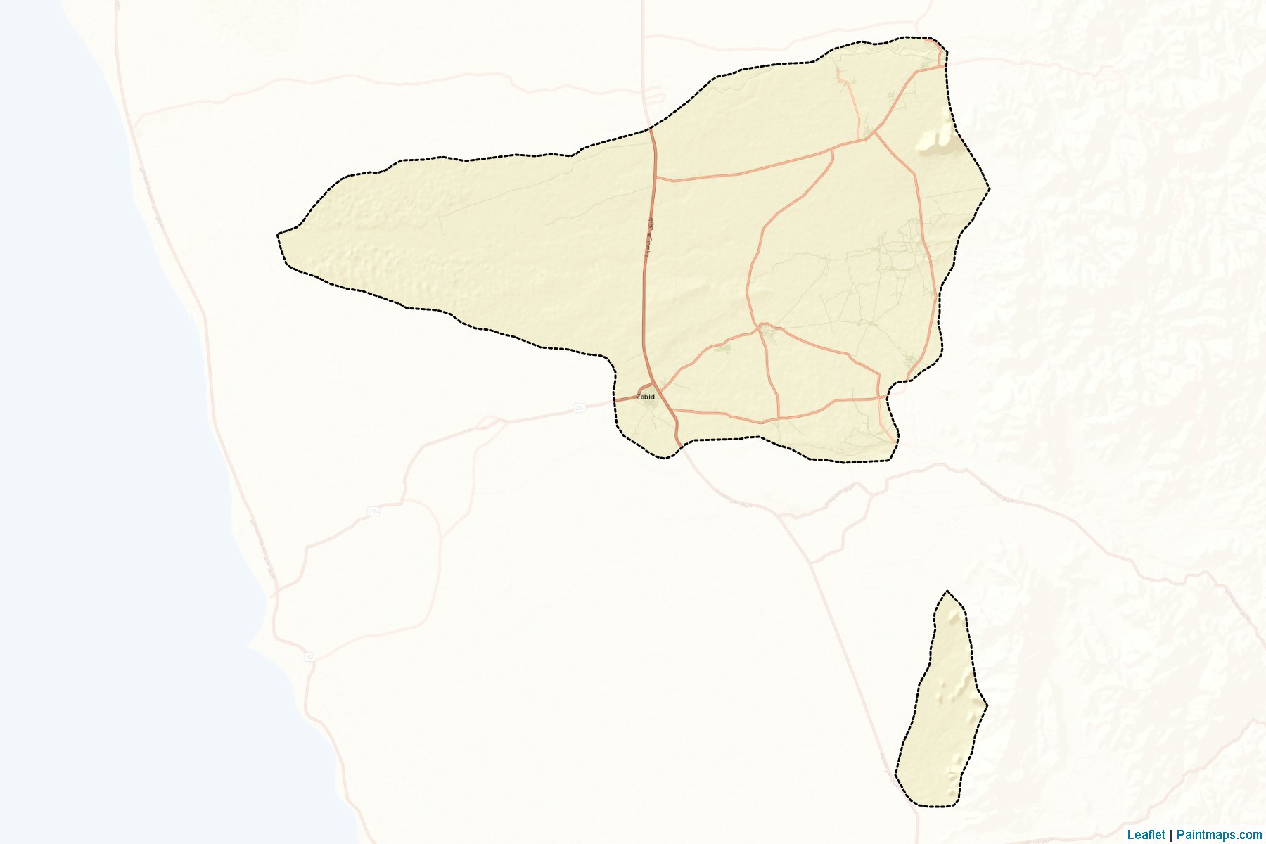 Muestras de recorte de mapas Zabid (Al Hudaydah)-2