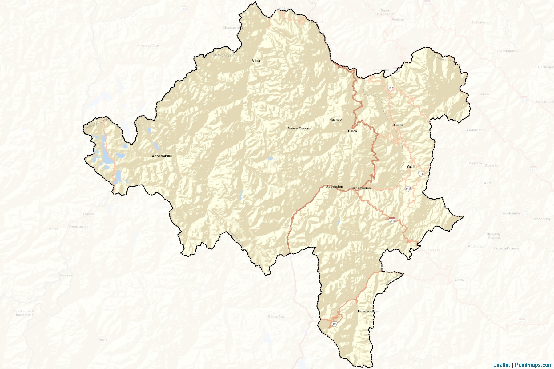 Muestras de recorte de mapas Huancavelica (Huancavelica)-2