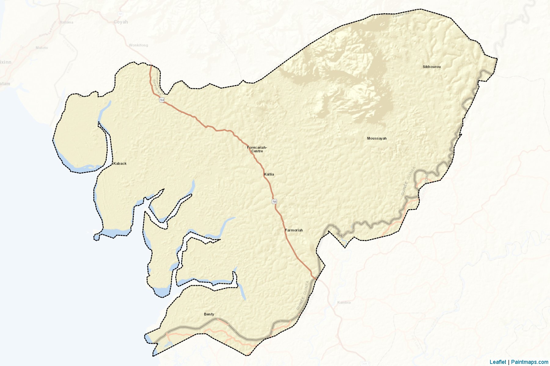 Muestras de recorte de mapas Forecariah (Forécariah)-2