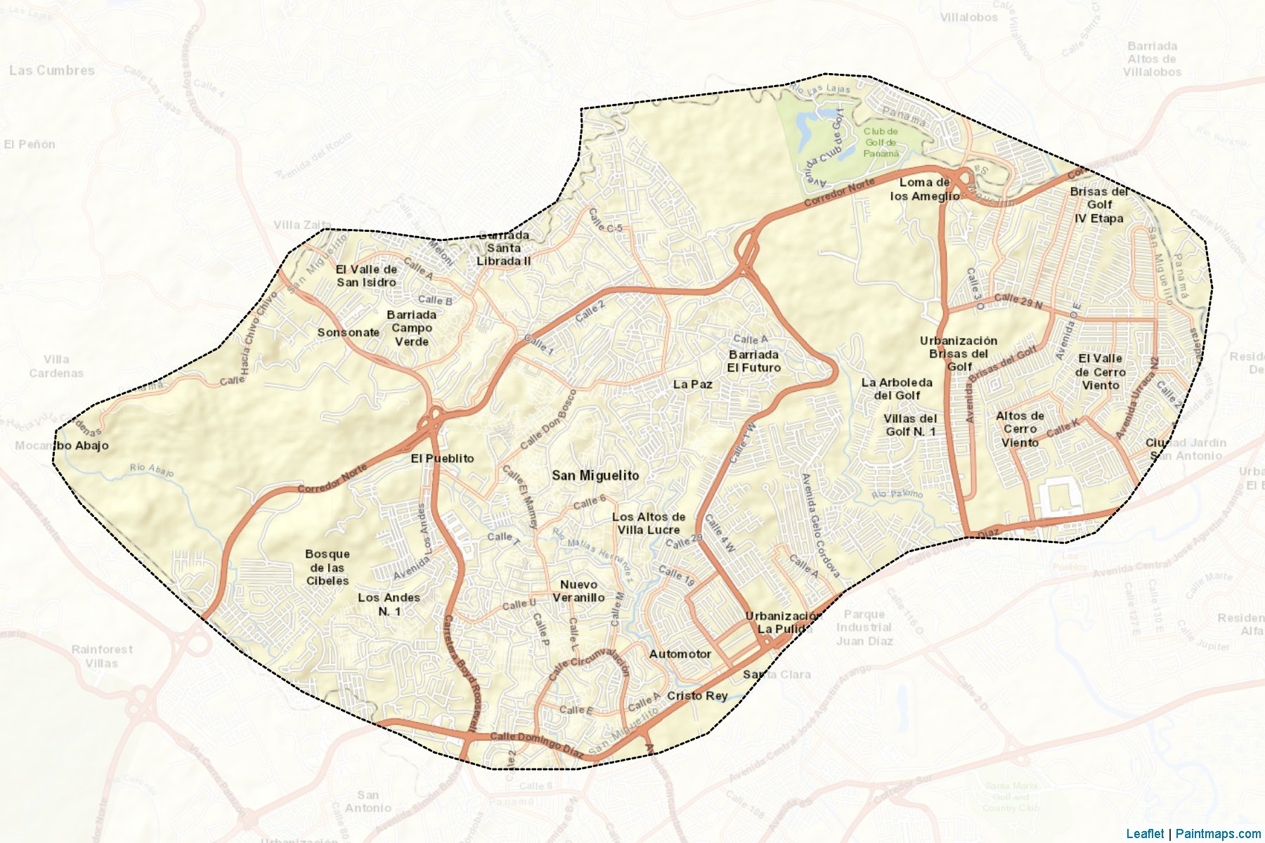 Muestras de recorte de mapas San Miguelito (Panama)-2