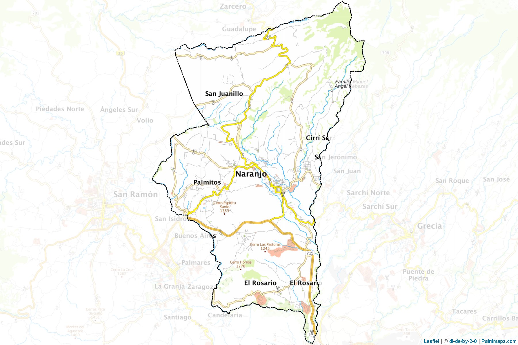 Muestras de recorte de mapas Naranjo (Alajuela)-1