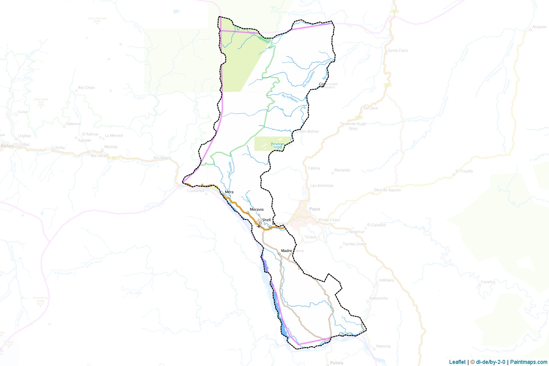 Mera (Pastaza Province) Haritası Örnekleri-1