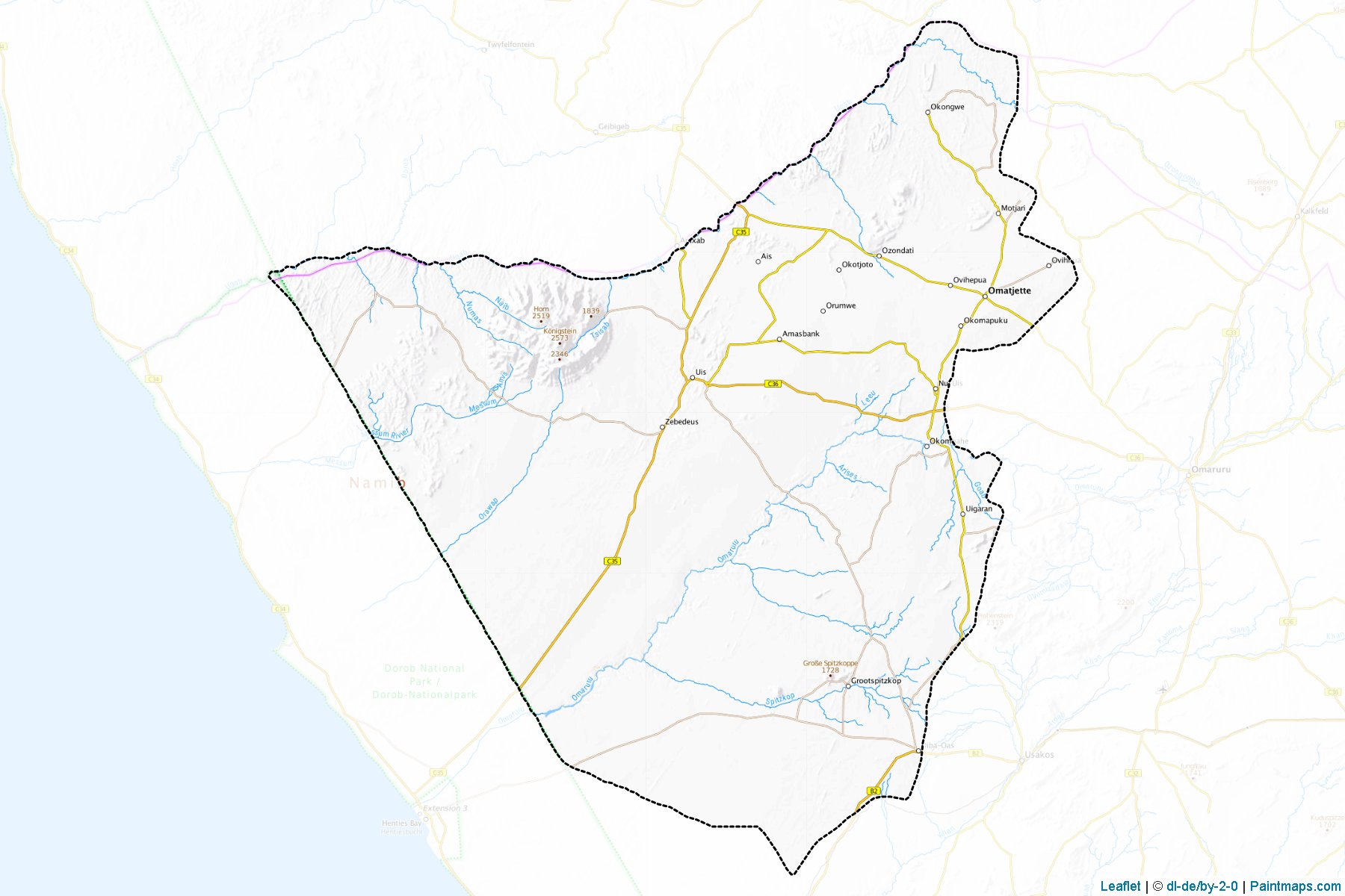 Muestras de recorte de mapas Daures (Erongo)-1