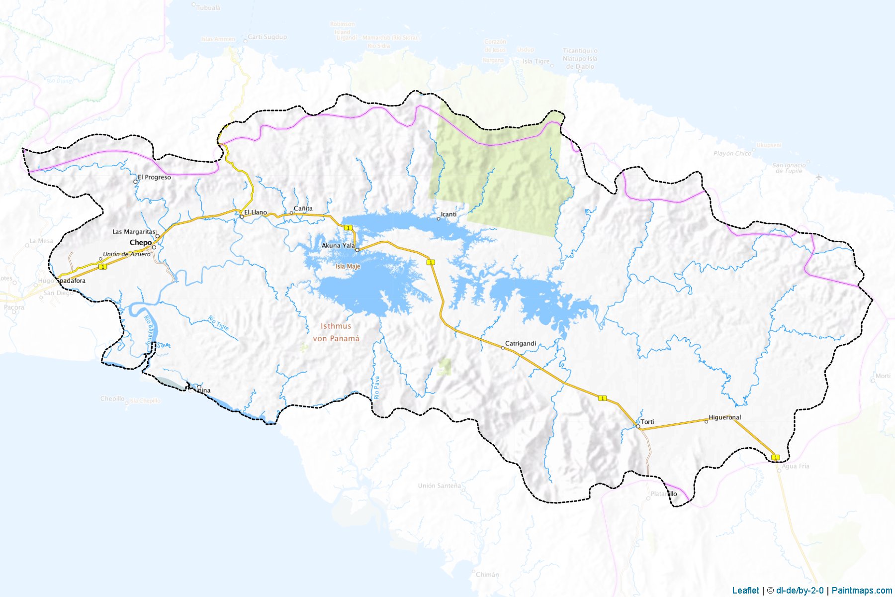 Muestras de recorte de mapas Chepo (Panama)-1