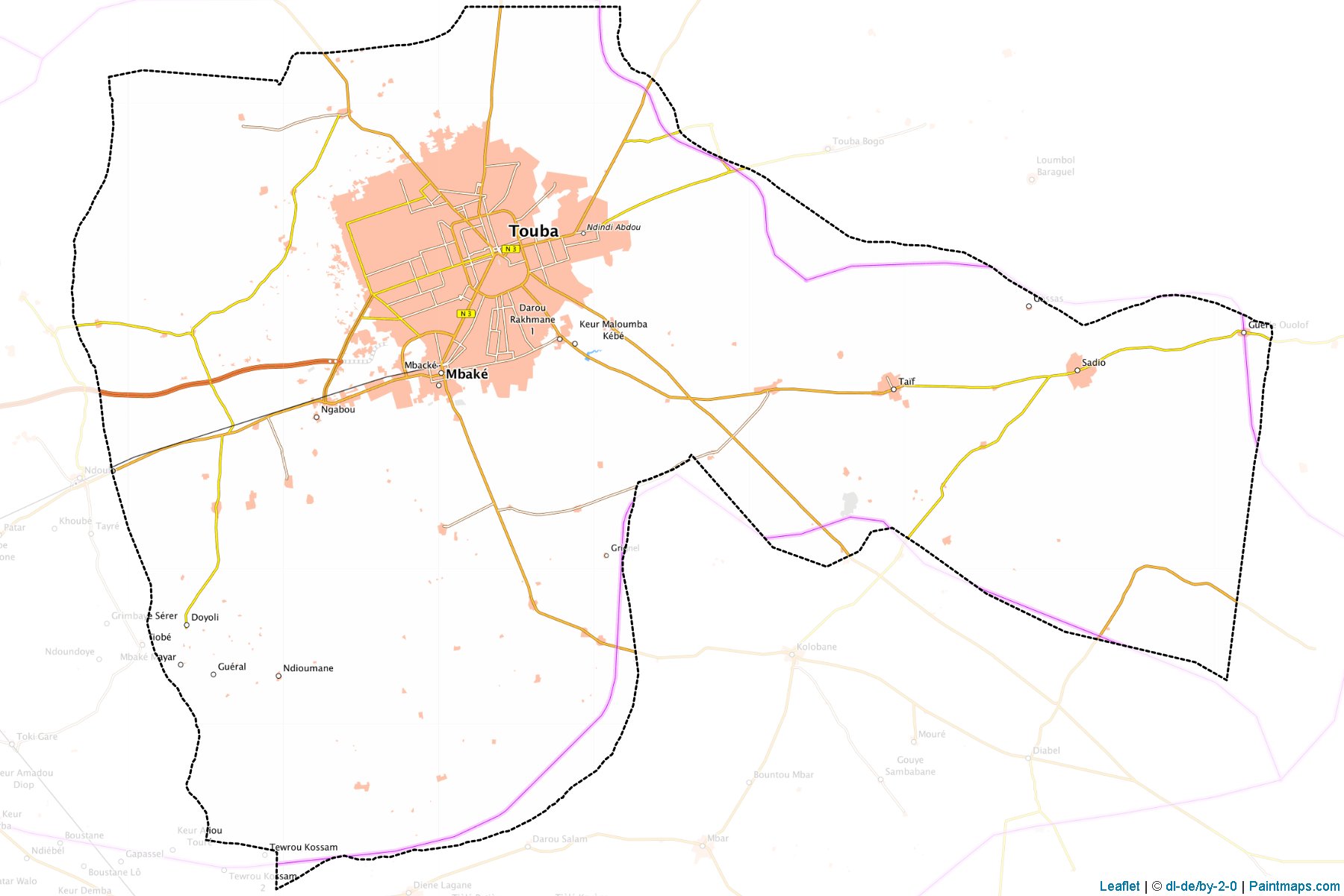 Muestras de recorte de mapas Mbacke (Diourbel)-1