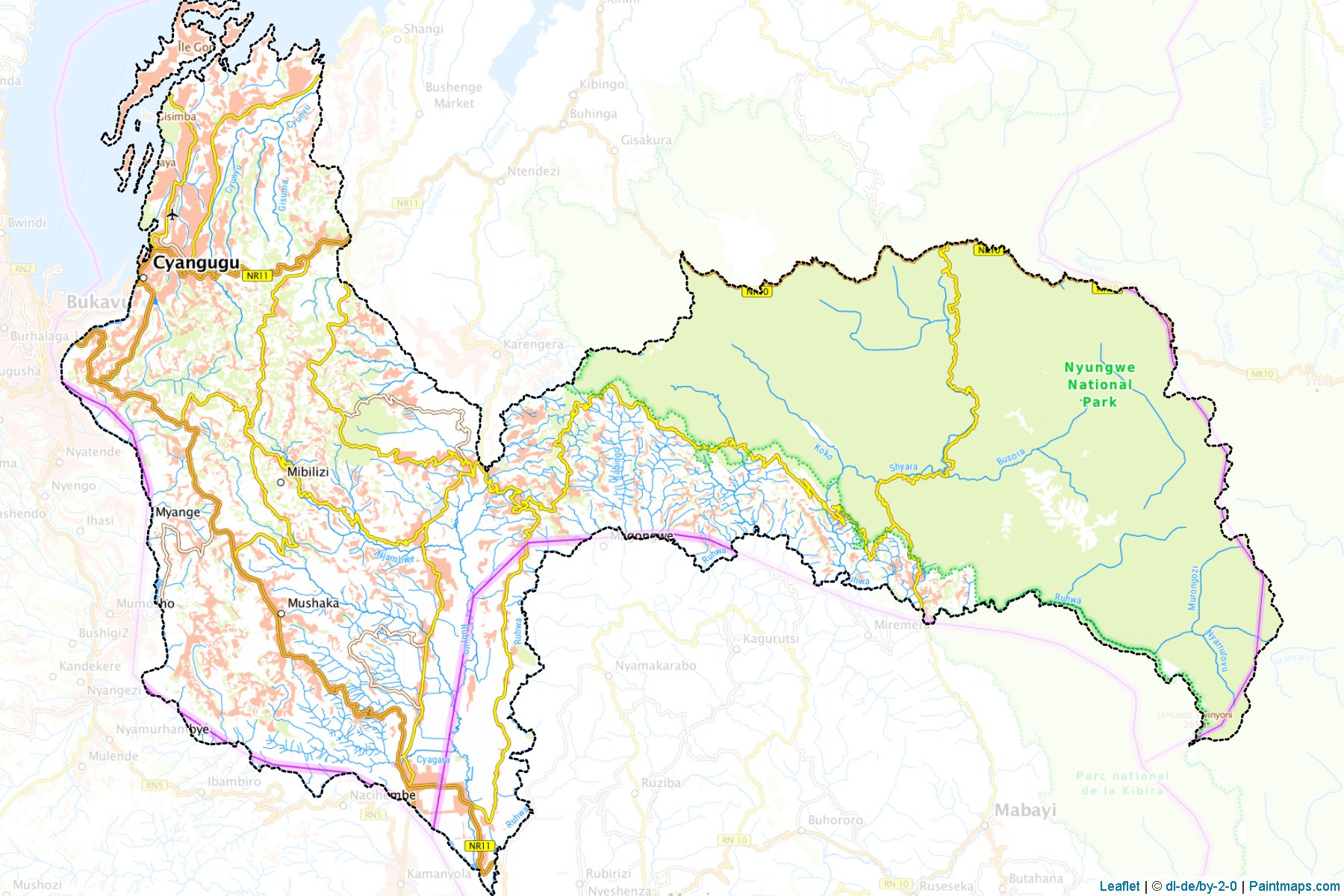 Muestras de recorte de mapas Rusizi (Western)-1