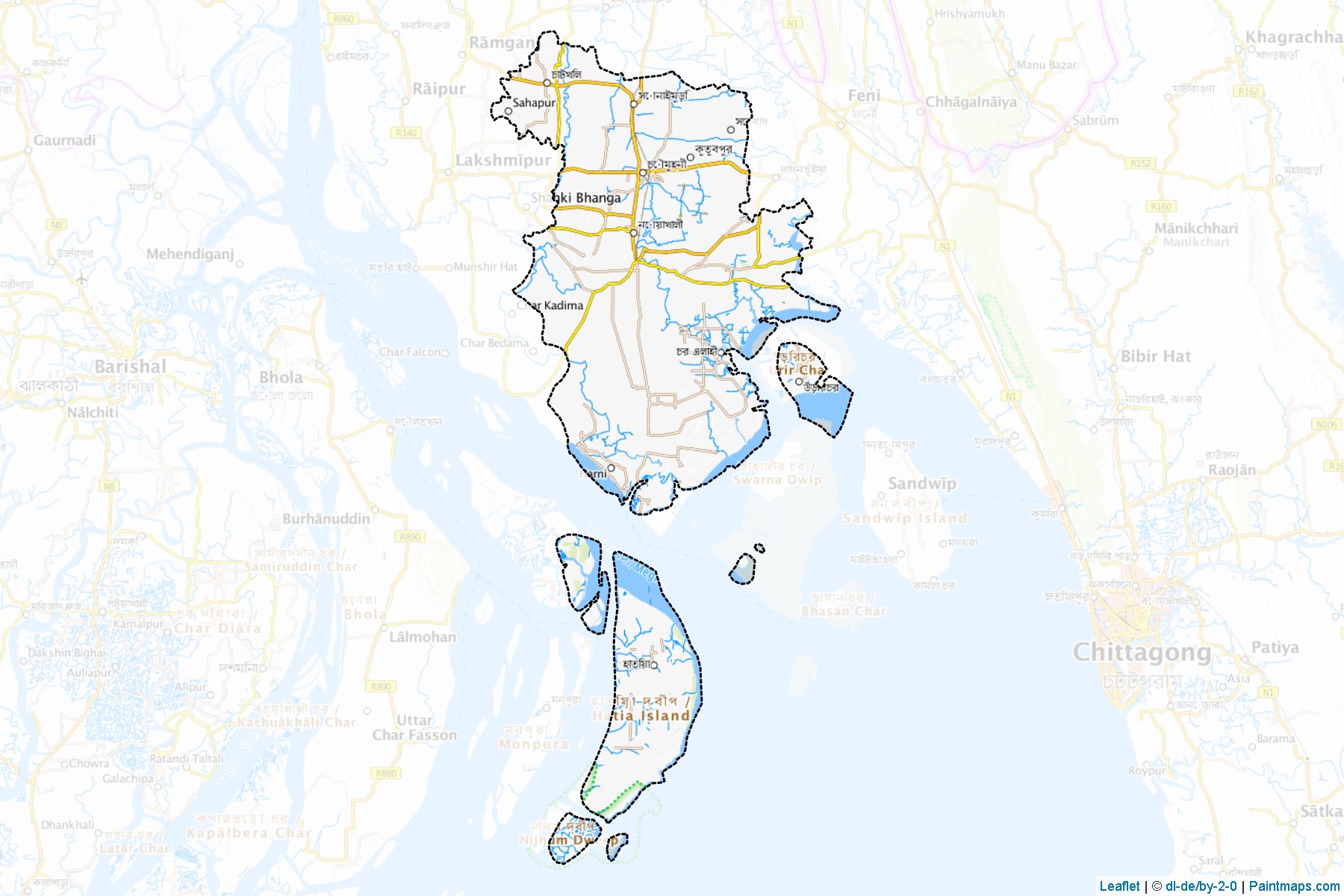 Noakhali (Chittagong İli) Haritası Örnekleri-1