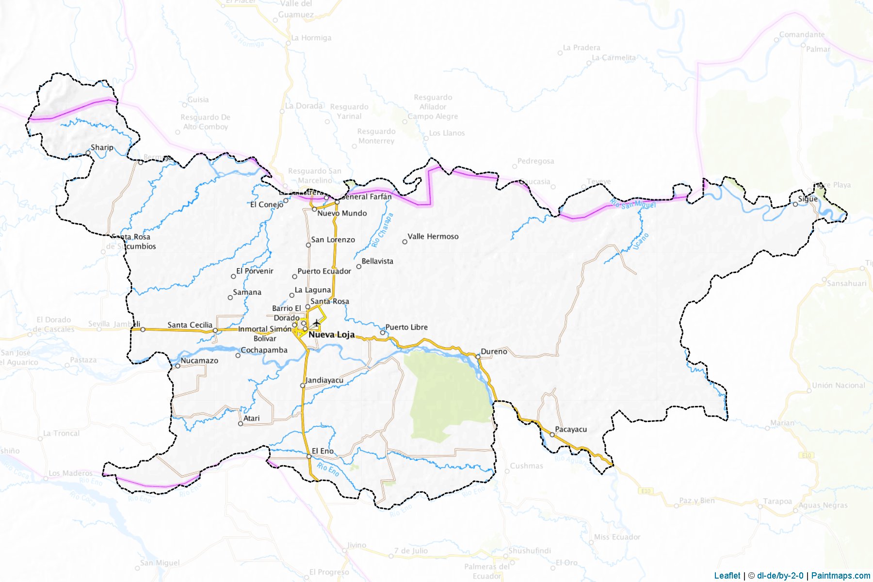 Muestras de recorte de mapas Lago Agrio (Sucumbios)-1