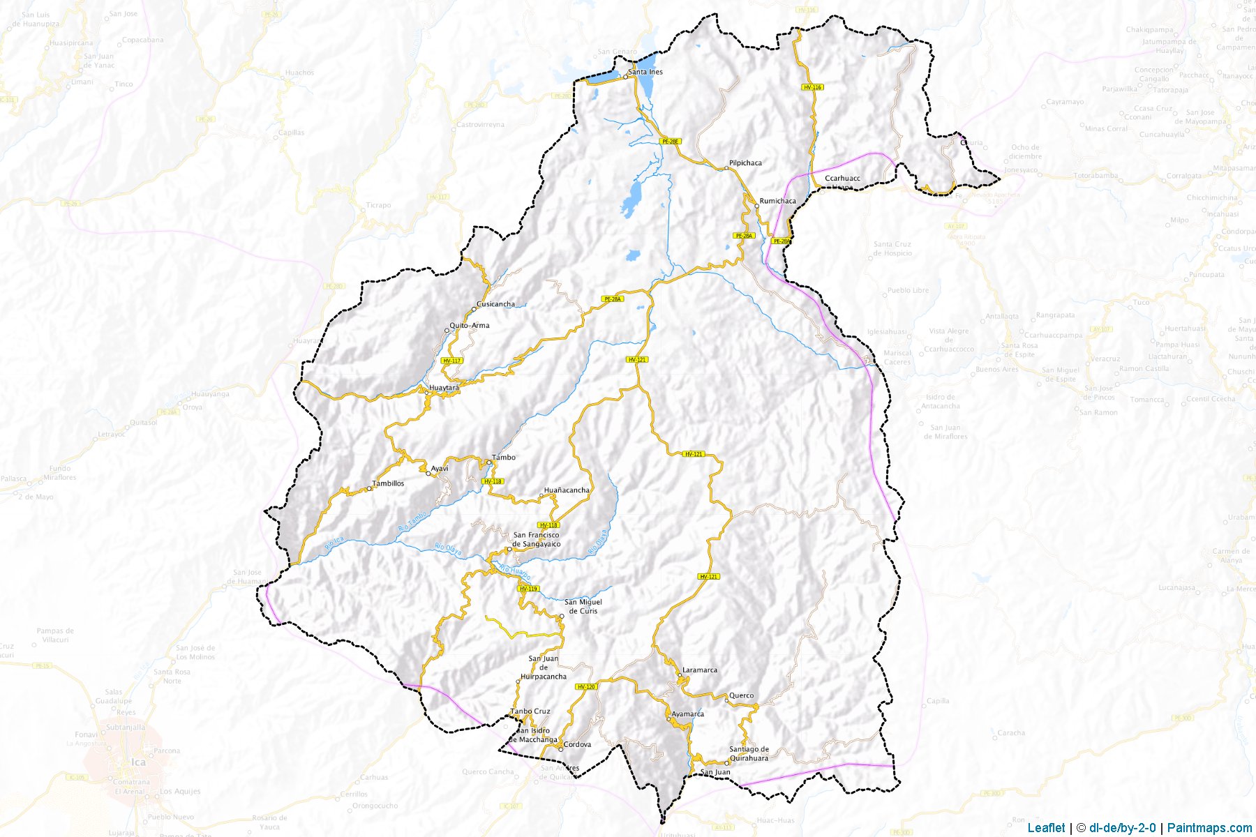 Huaytará (Huancavelica Bölgesi) Haritası Örnekleri-1