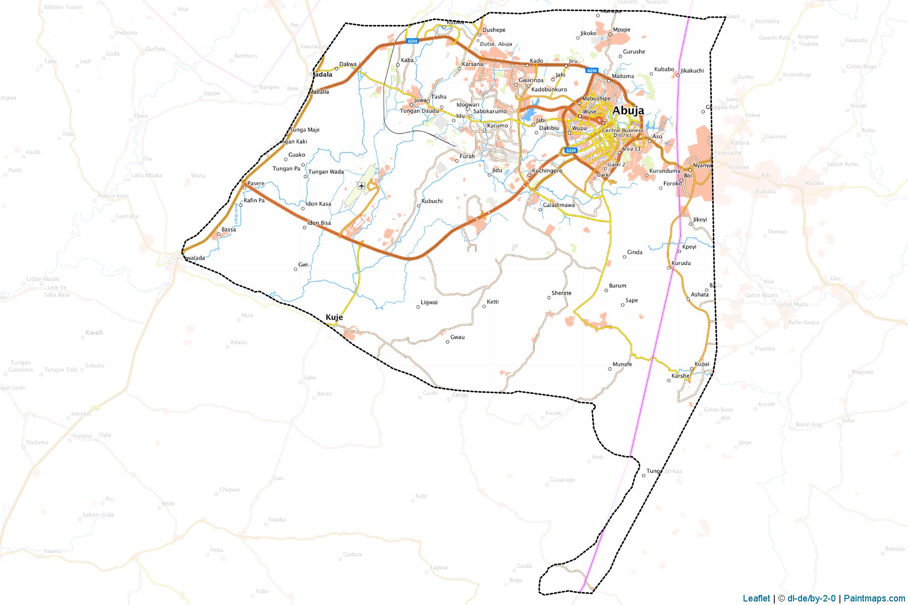 Muestras de recorte de mapas Abuja (Federal Capital Territory)-1