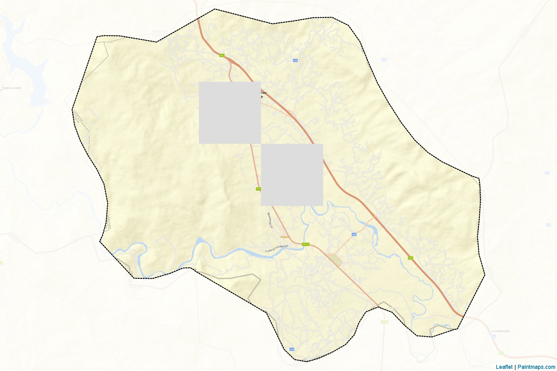 Muestras de recorte de mapas Lobamba (Hhohho)-2