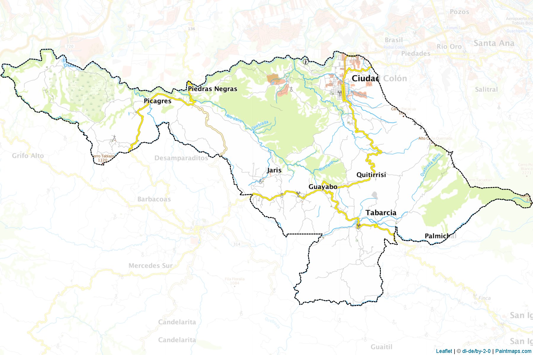 Muestras de recorte de mapas Mora (San José)-1