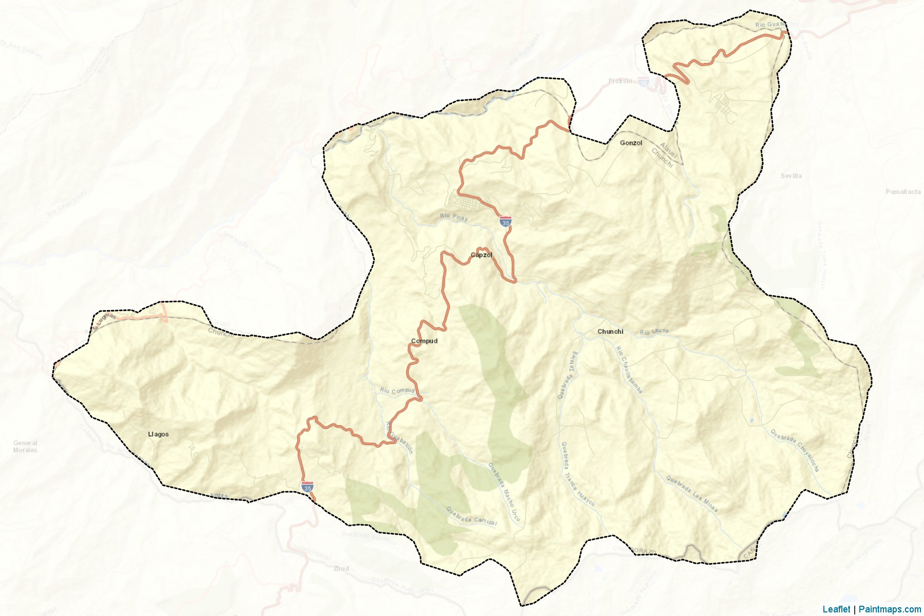 Muestras de recorte de mapas Chunchi (Chimborazo)-2