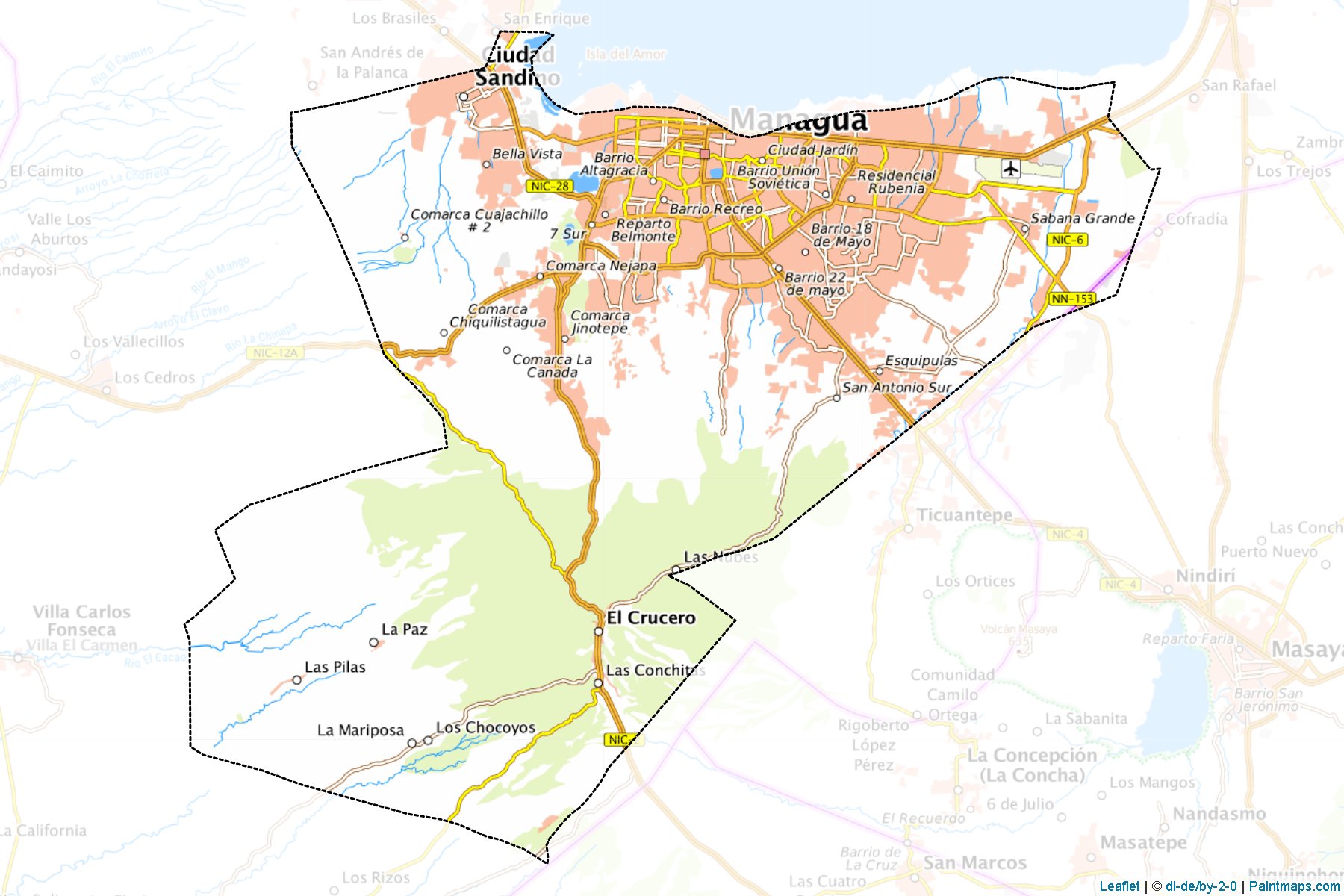 Muestras de recorte de mapas Managua (Managua)-1