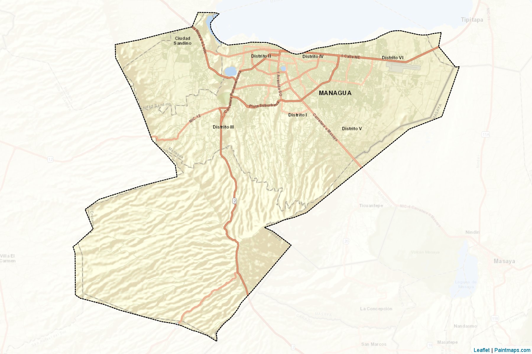 Muestras de recorte de mapas Managua (Managua)-2