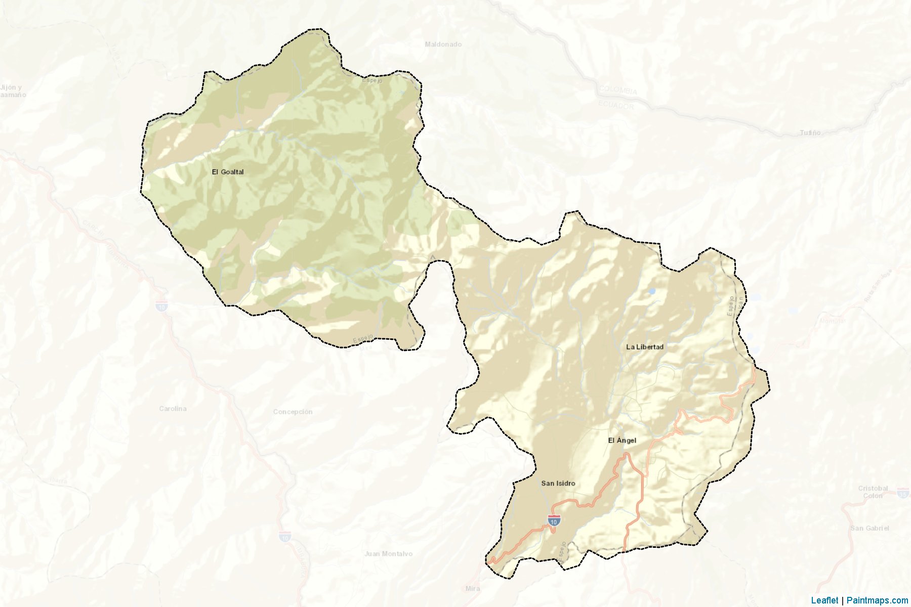 Muestras de recorte de mapas Espejo (Carchi)-2