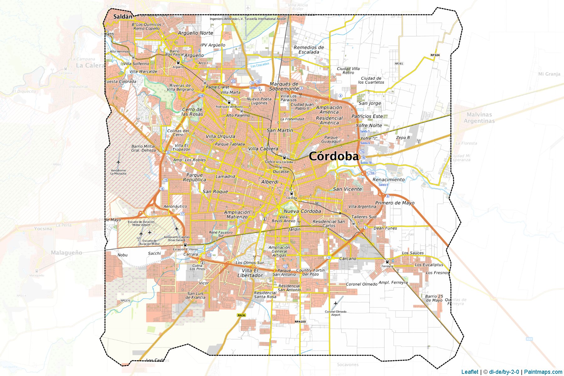 La Capital (Córdoba eyaleti) Haritası Örnekleri-1