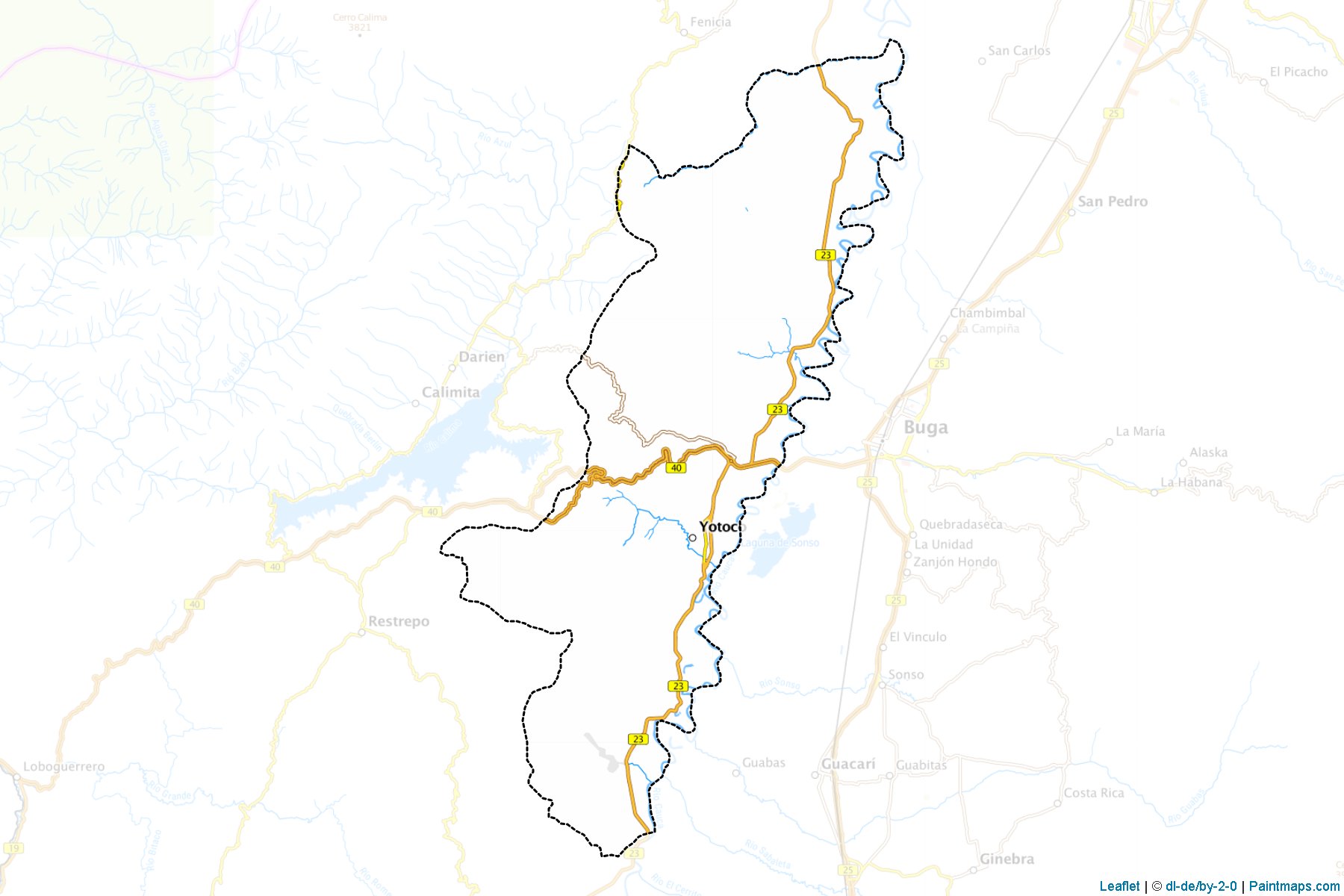 Yotoco (Valle del Cauca) Haritası Örnekleri-1