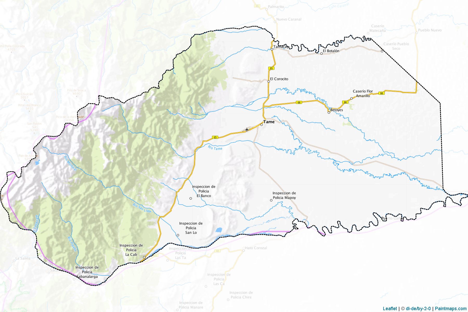 Muestras de recorte de mapas Tame (Arauca)-1