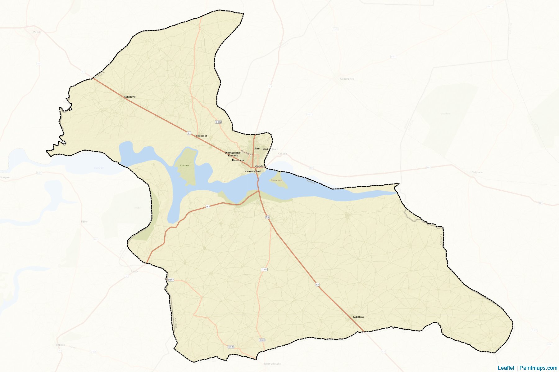 Muestras de recorte de mapas Kaolack (Kaolack)-2