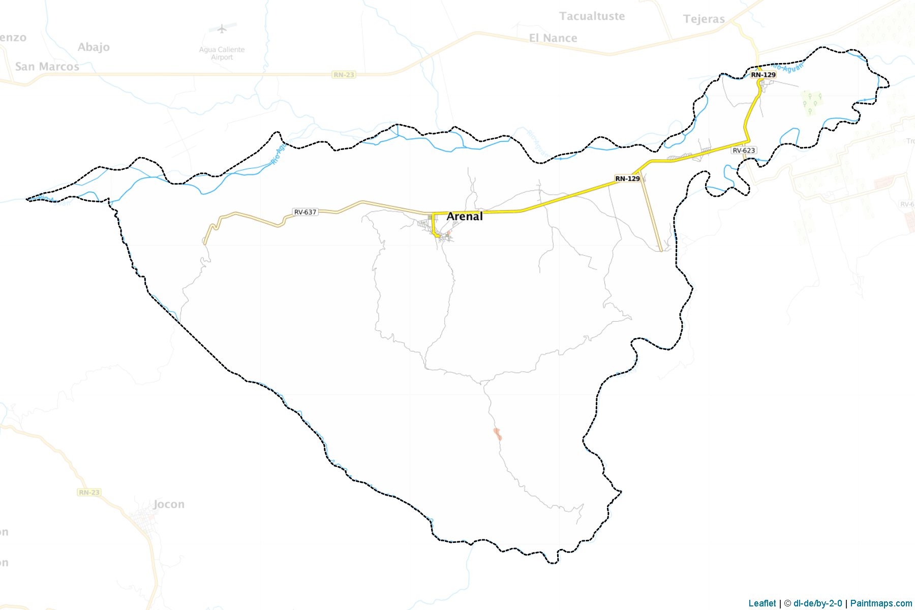 Muestras de recorte de mapas Arenal (Yoro)-1