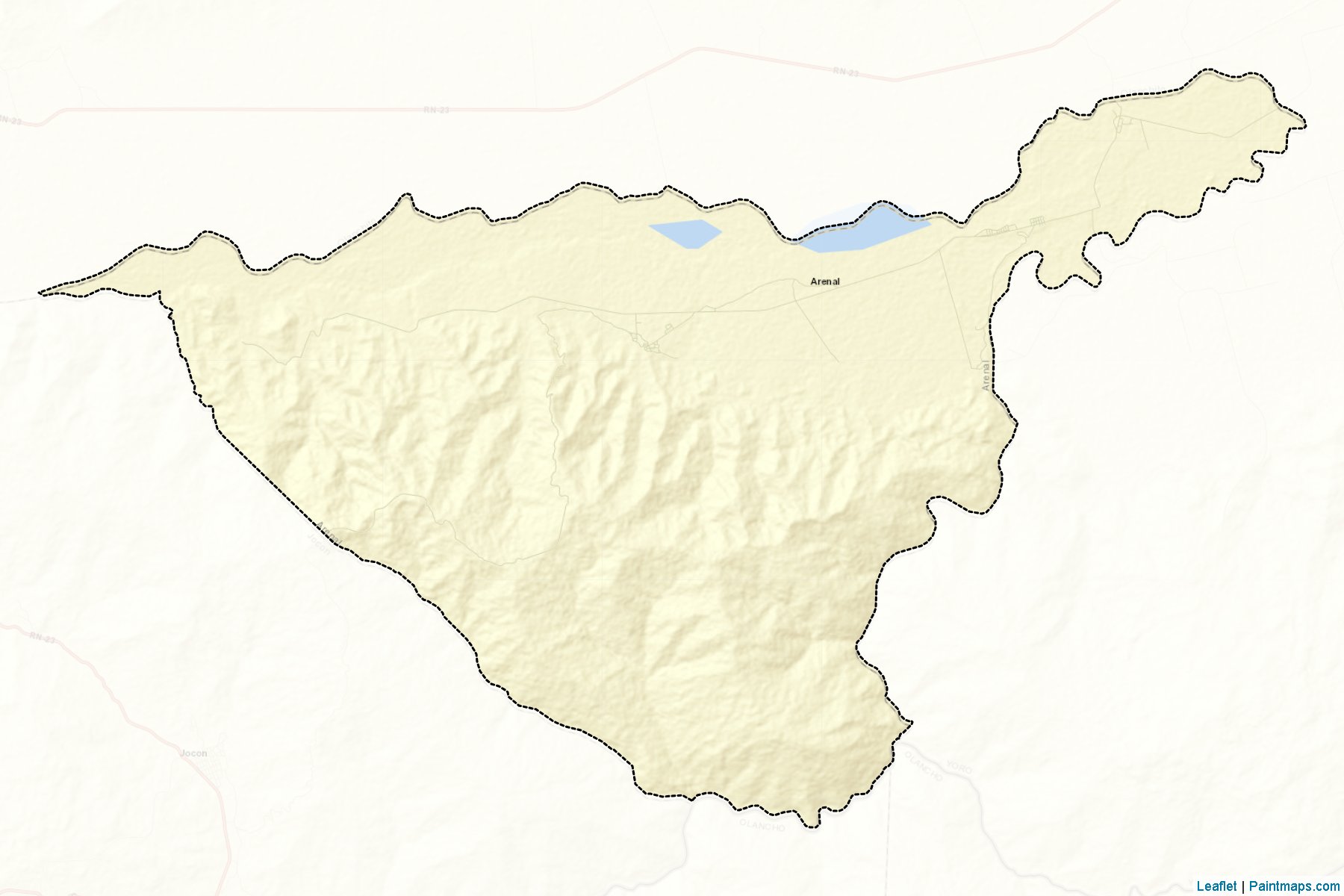 Muestras de recorte de mapas Arenal (Yoro)-2