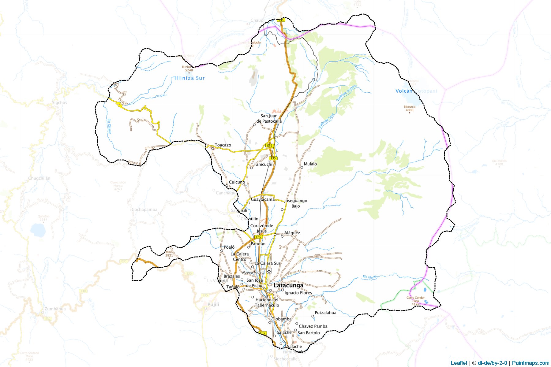 Latacunga (Cotopaxi) Map Cropping Samples-1