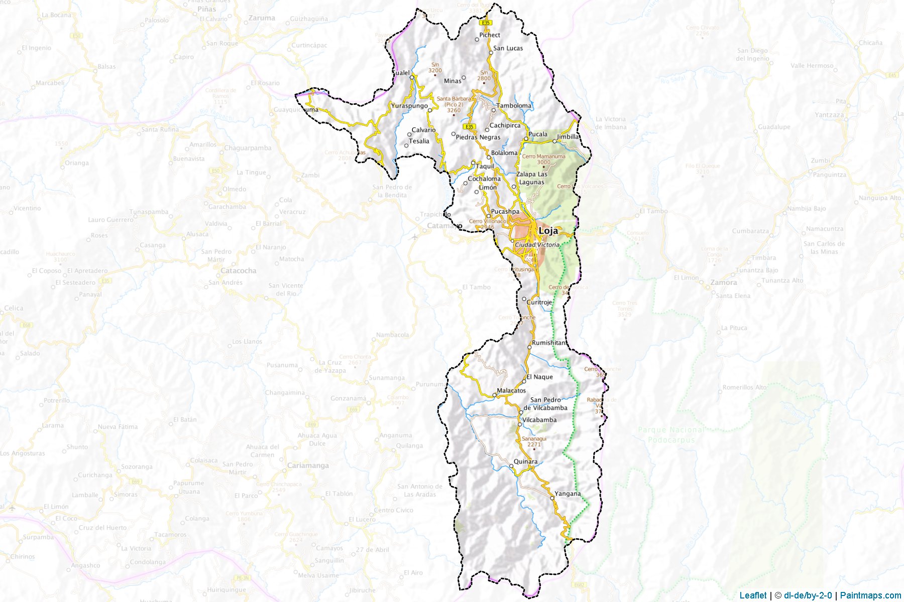 Muestras de recorte de mapas Loja (Loja)-1