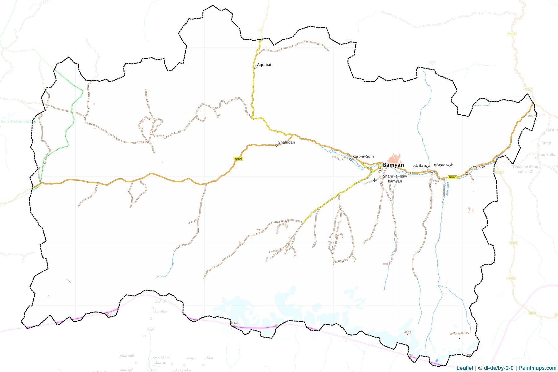 Bamyan ilçesi (Bamyan Vilayeti) Haritası Örnekleri-1