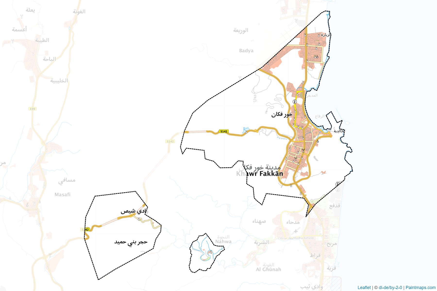 Muestras de recorte de mapas Khor Fakkan (Sharjah)-1