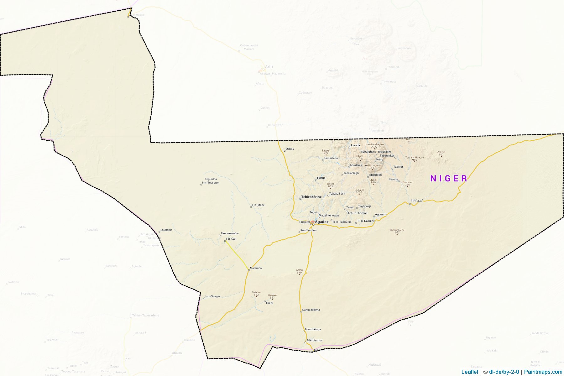 Tchighozerine (Agadez) Haritası Örnekleri-1