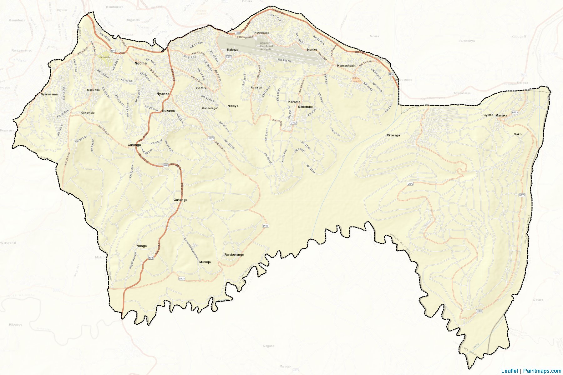 Muestras de recorte de mapas Kicukiro (Kigali City)-2