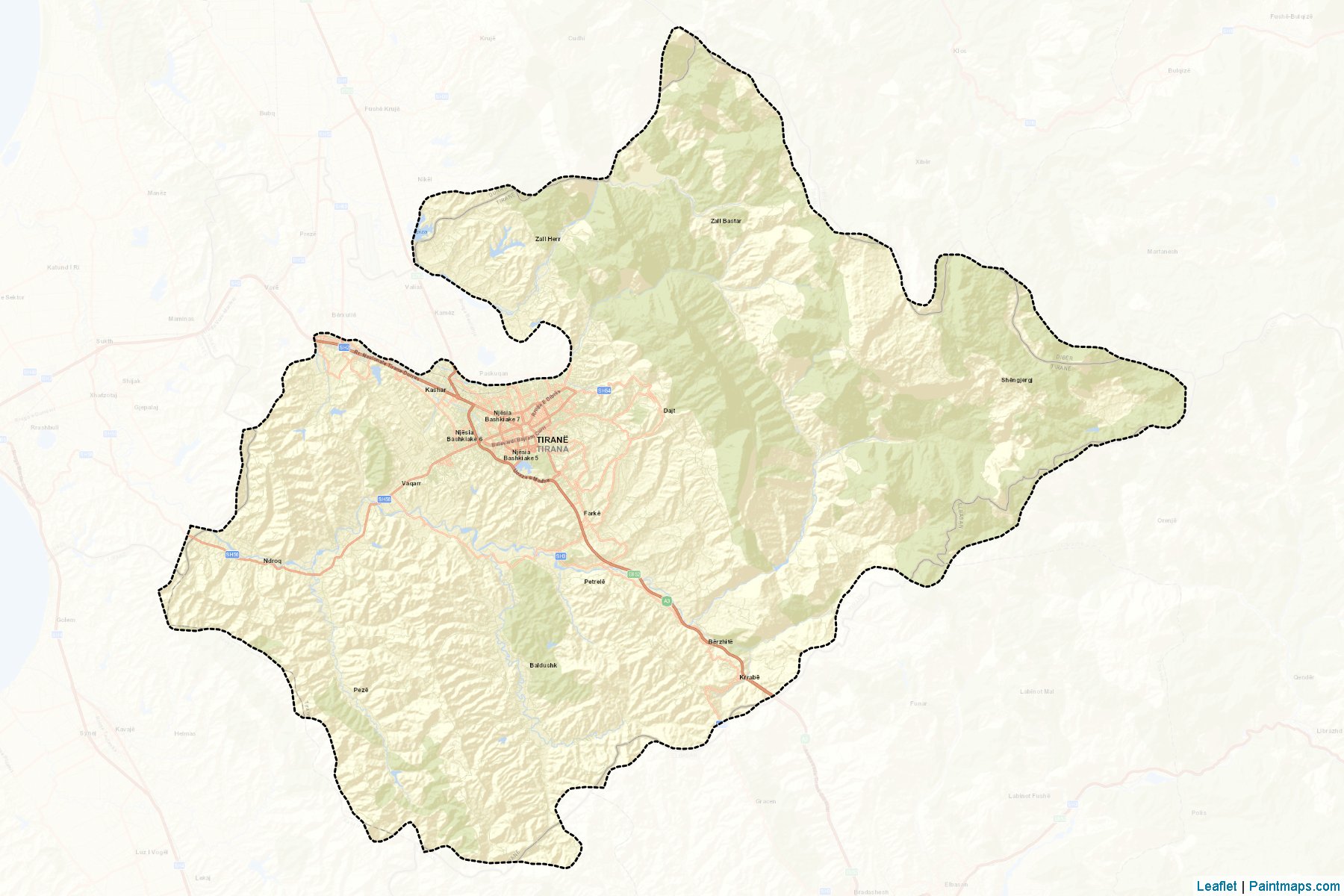 Muestras de recorte de mapas Tiranë (Tiranë)-2