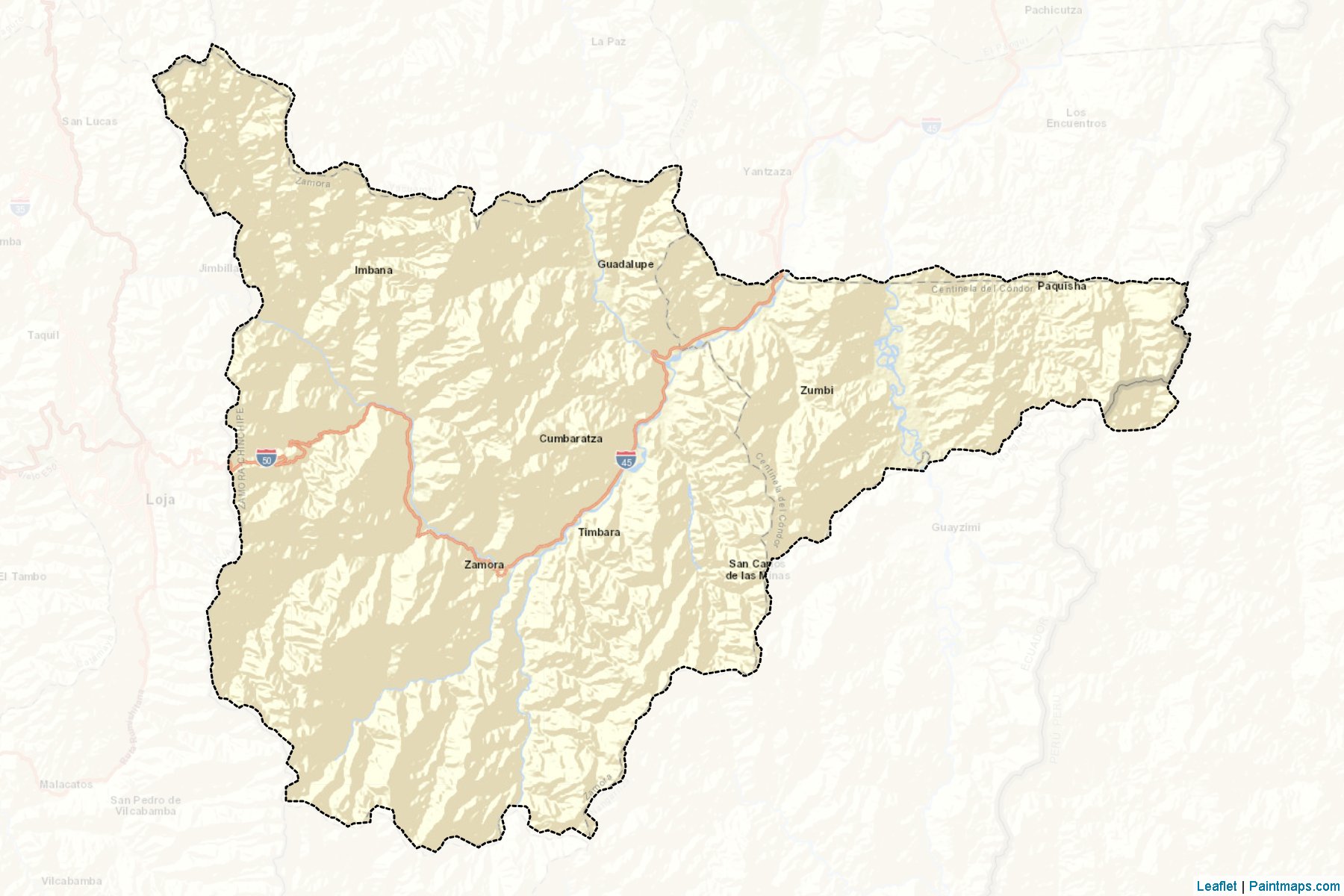 Muestras de recorte de mapas Zamora (Zamora Chinchipe)-2