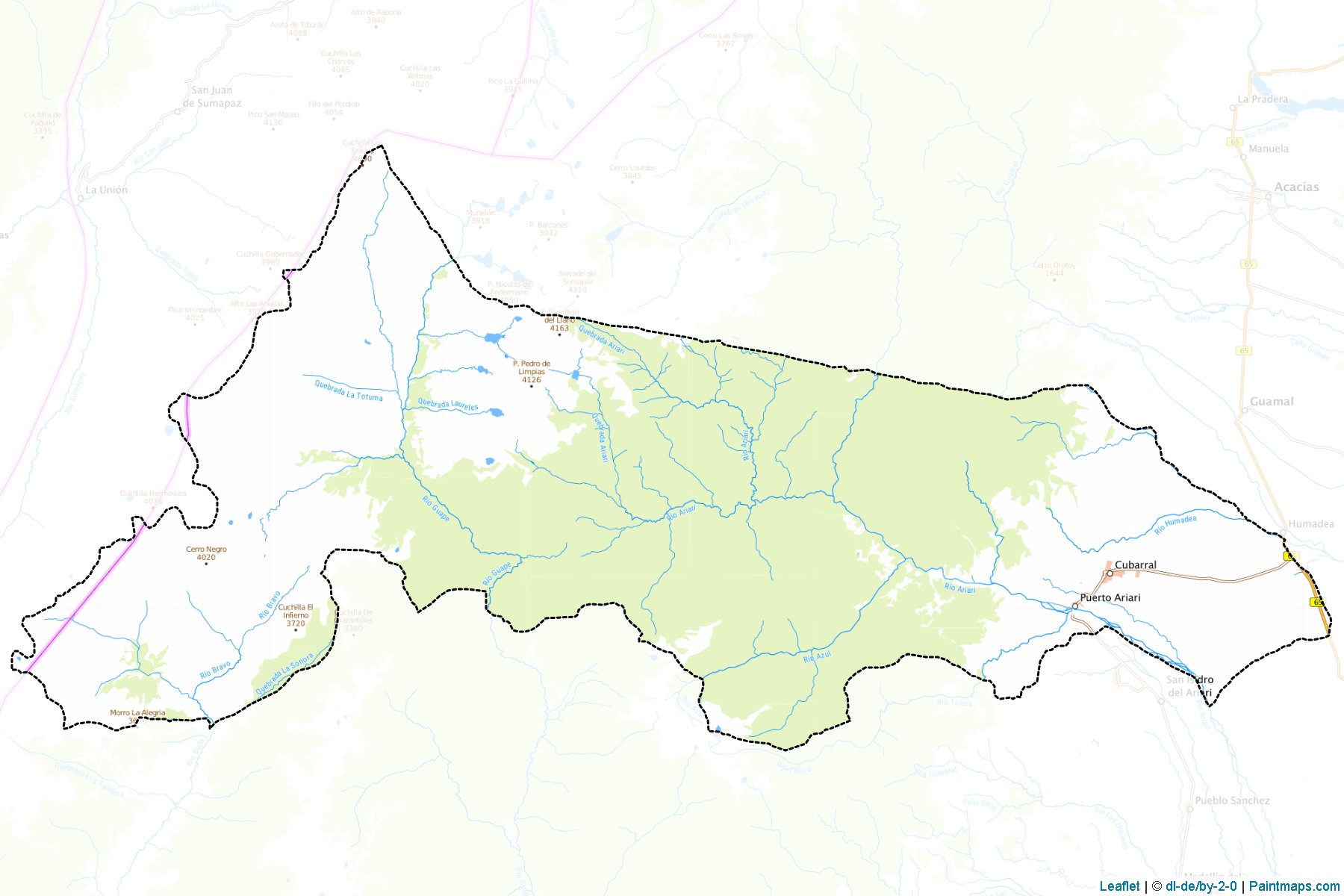 Muestras de recorte de mapas Cubarral (Meta)-1