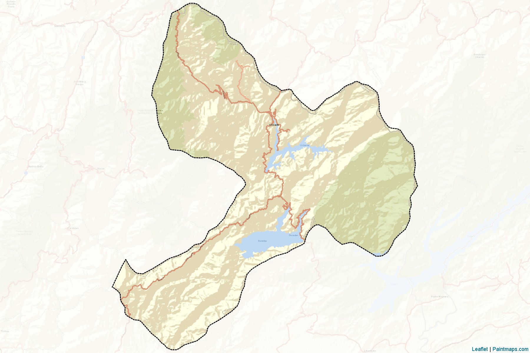 Muestras de recorte de mapas Uribante (Táchira)-2