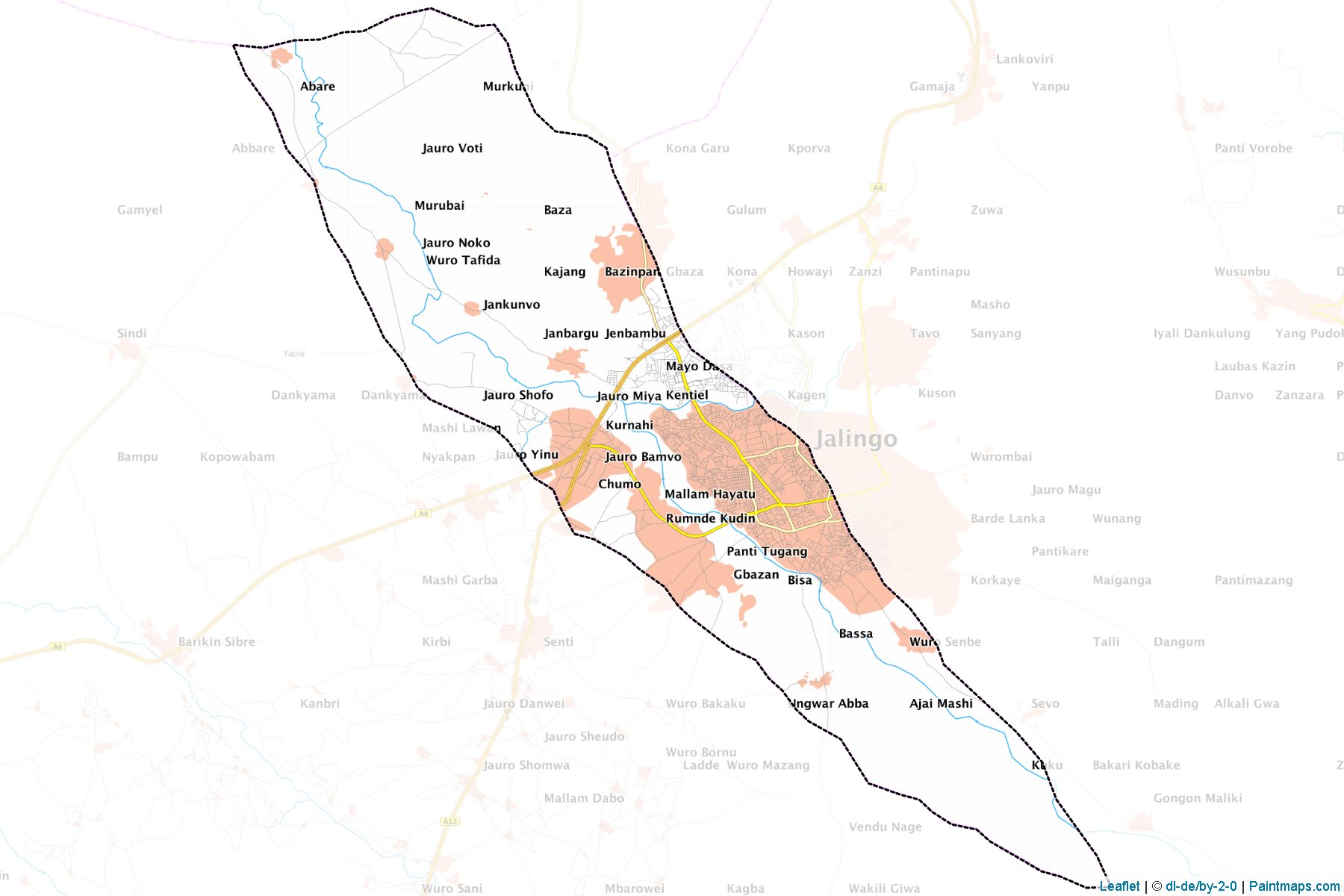 Jalingo (Taraba Eyaleti) Haritası Örnekleri-1