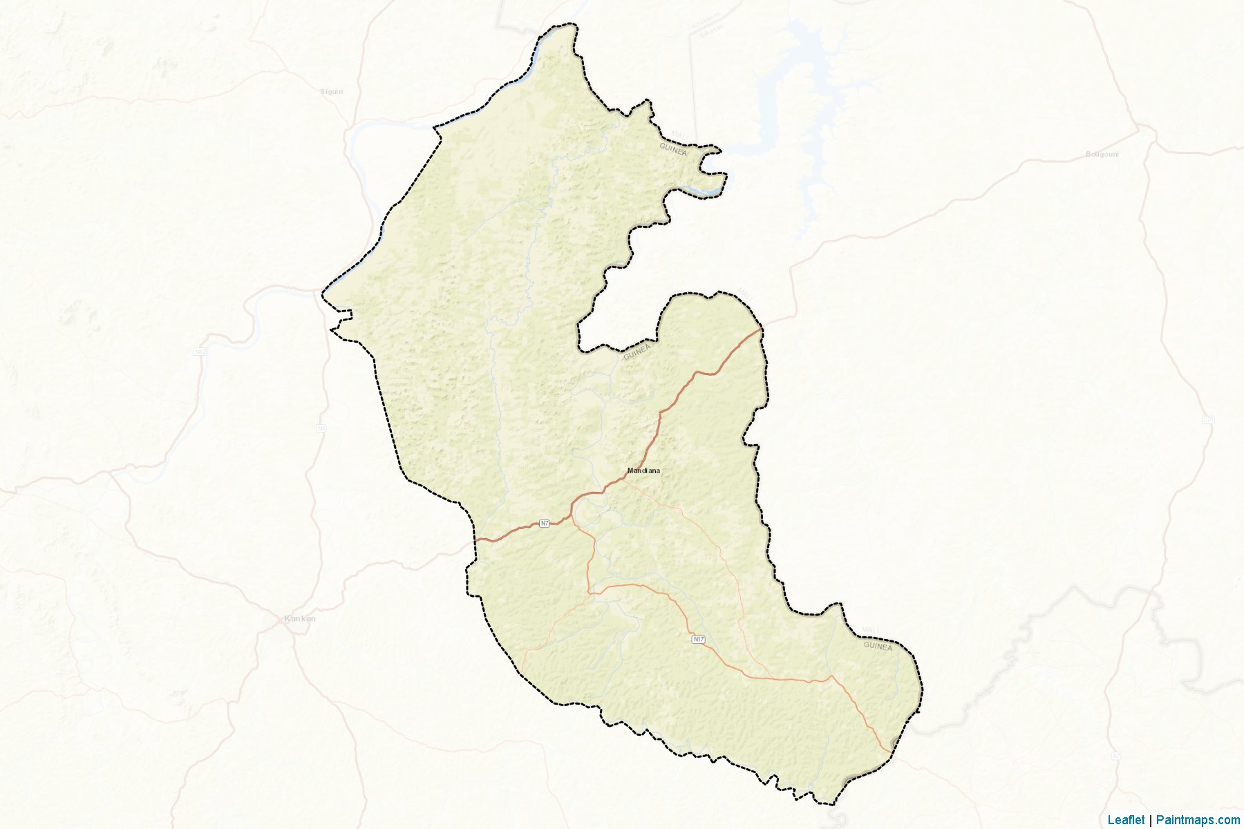 Mandiana Prefecture (Mandiana) Map Cropping Samples-2