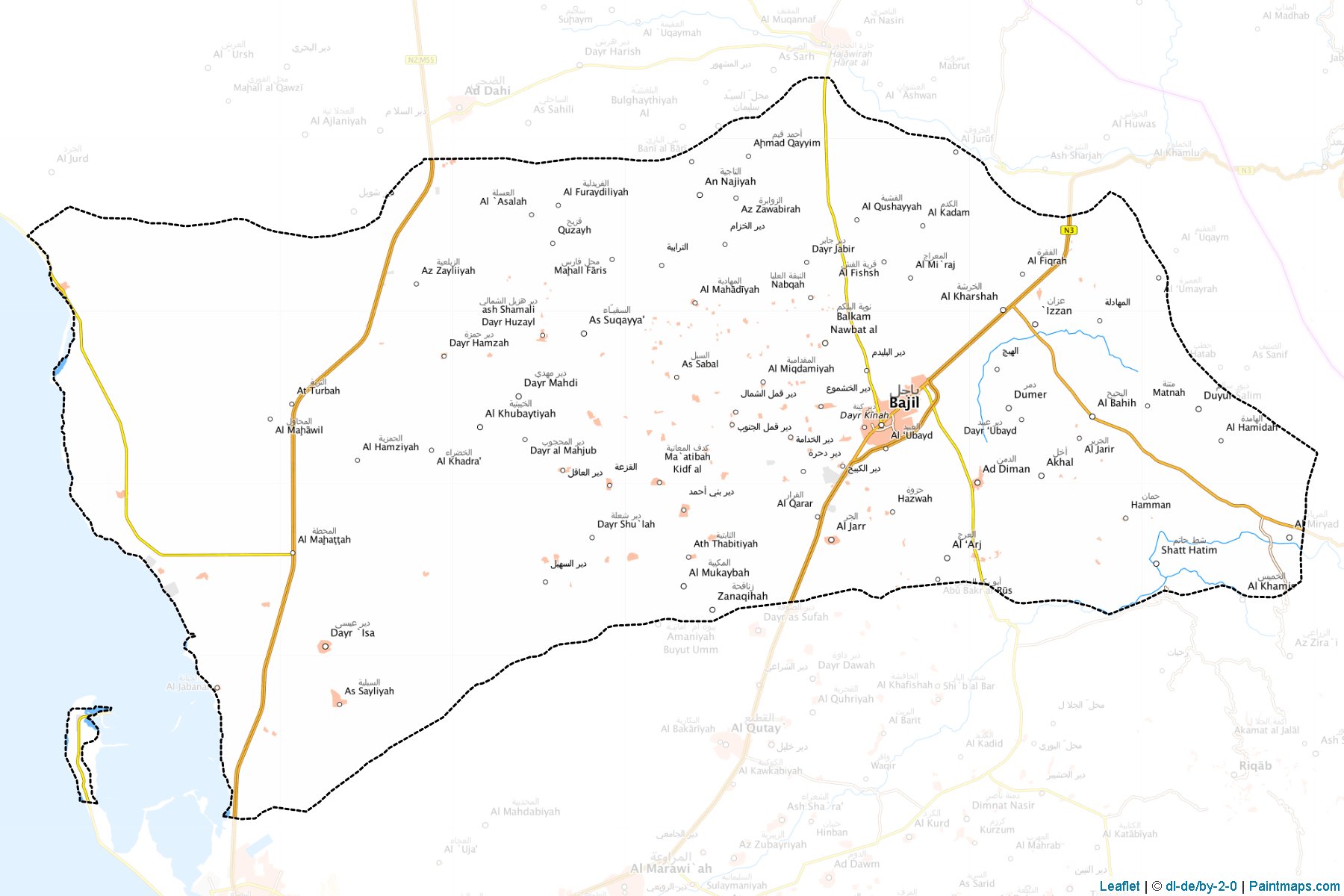 Muestras de recorte de mapas Bajil (Al Hudaydah)-1