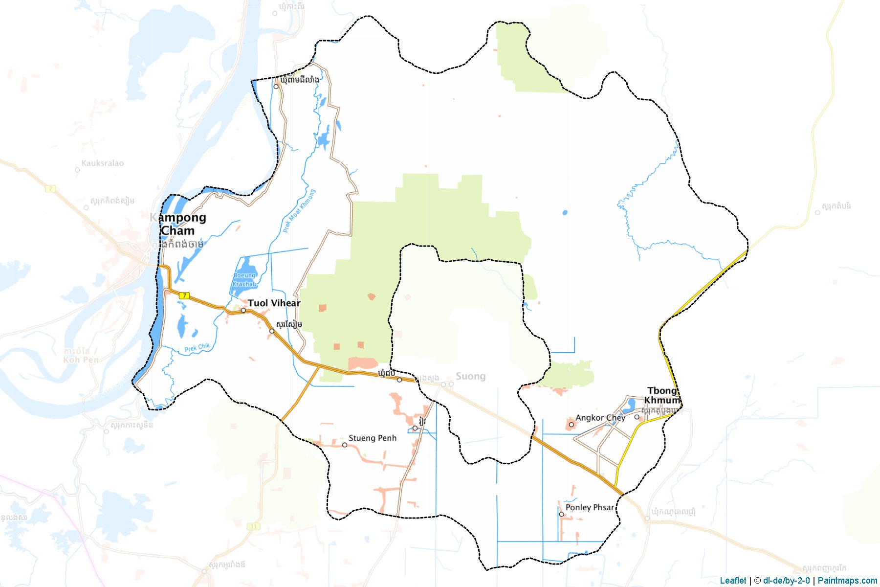 Muestras de recorte de mapas Tboung Khmum (Tboung Khmum)-1