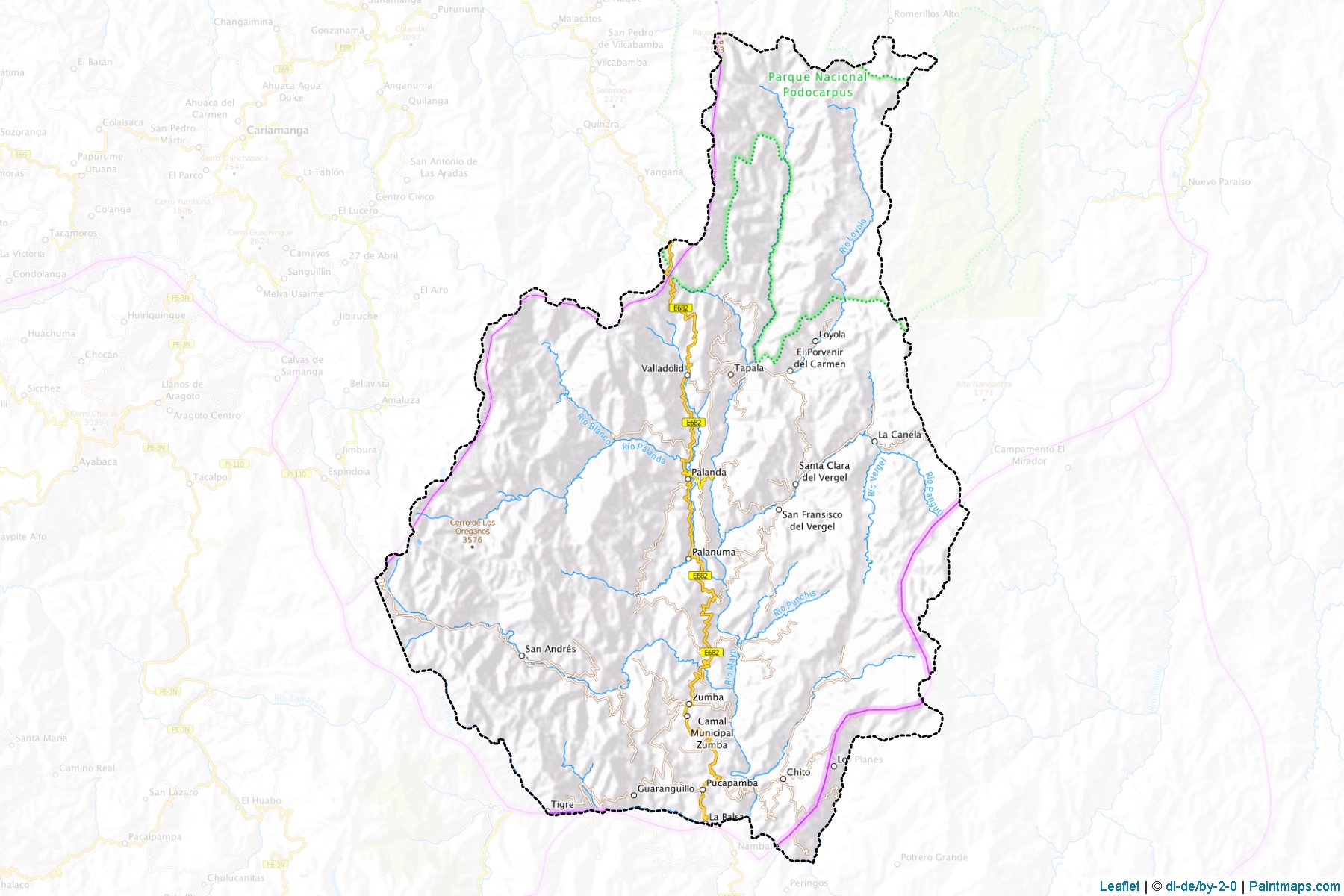 Muestras de recorte de mapas Chinchipe (Zamora Chinchipe)-1