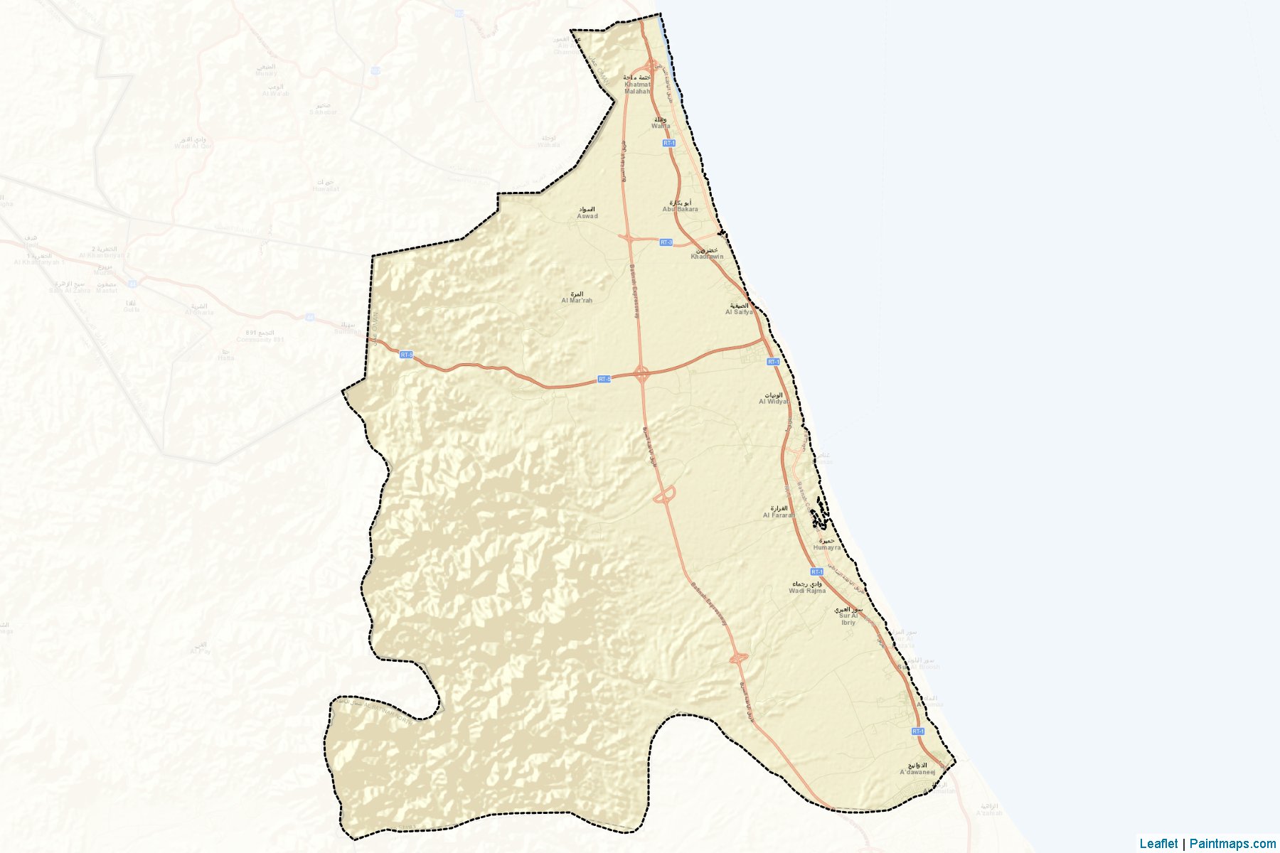 Muestras de recorte de mapas Shinas (Al Batnah North)-2