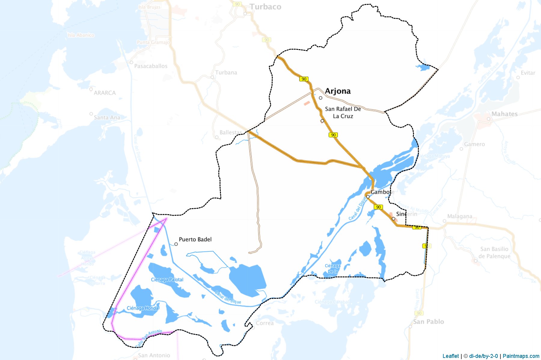 Muestras de recorte de mapas Arjona (Bolívar)-1