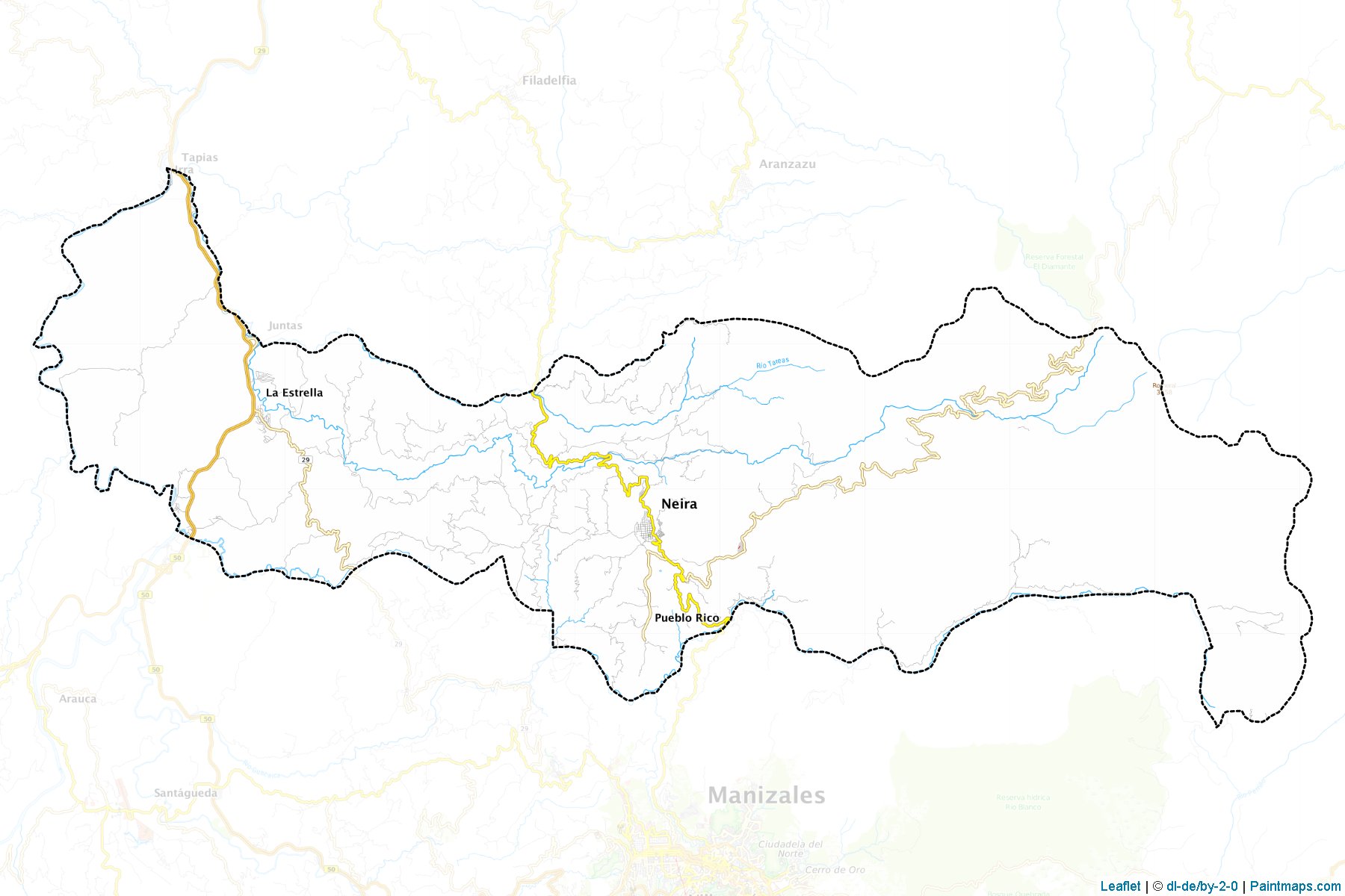 Muestras de recorte de mapas Neira (Caldas)-1