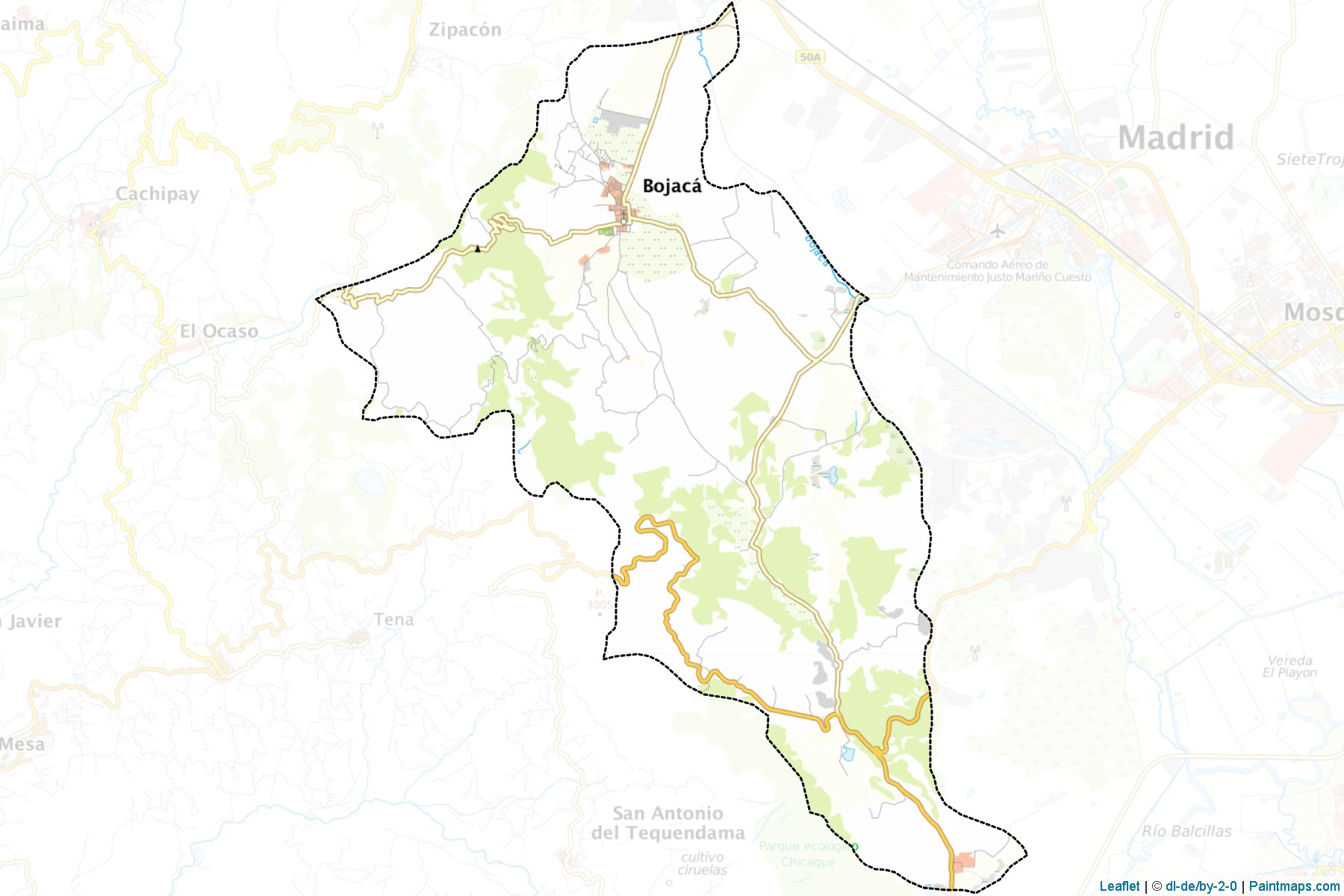 Muestras de recorte de mapas Bojacá (Cundinamarca)-1