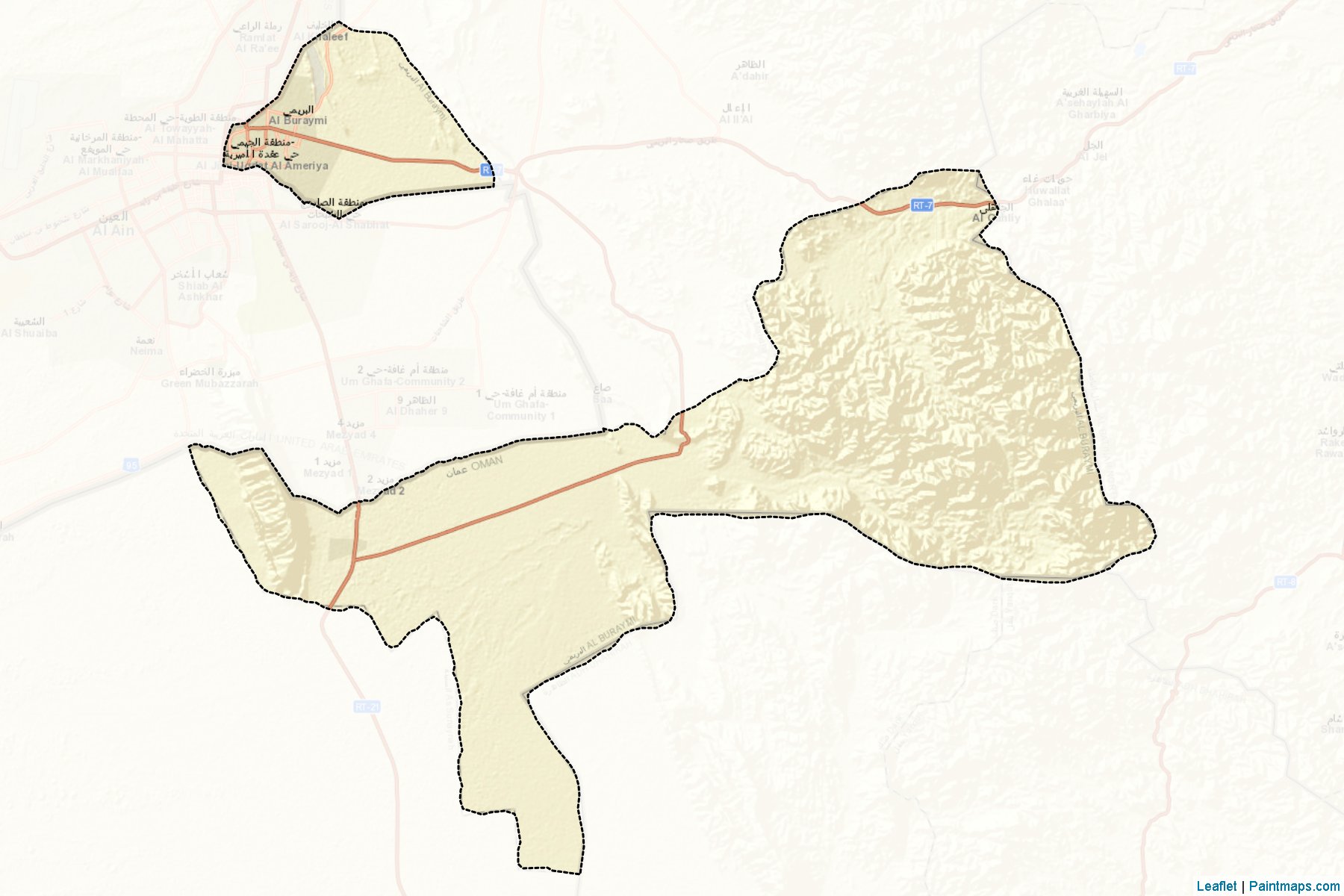 Muestras de recorte de mapas Al Buraymi (Al Buraymi)-2